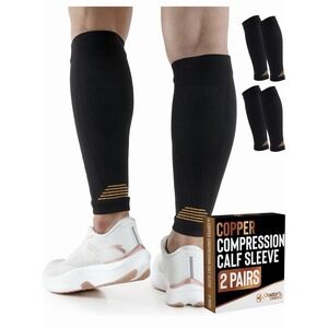 Doctor's Select 2 Pairs Copper Calf Compression Sleeve - 4XL - NEW